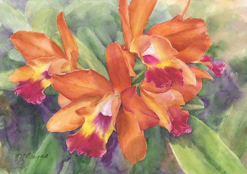 tropical floral painting