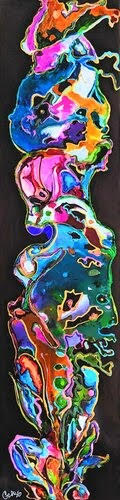 reverse painting colorful wildlife design